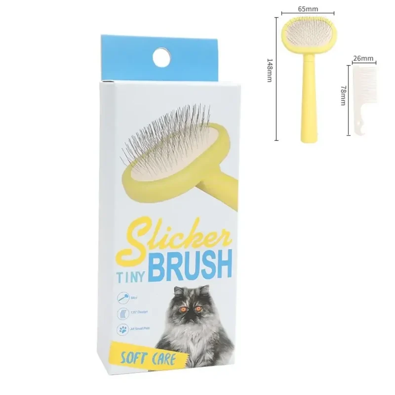 Haustier Slicker Bürste – Haar- & Schuppenentferner für Katzen & Hunde mit langem Fell