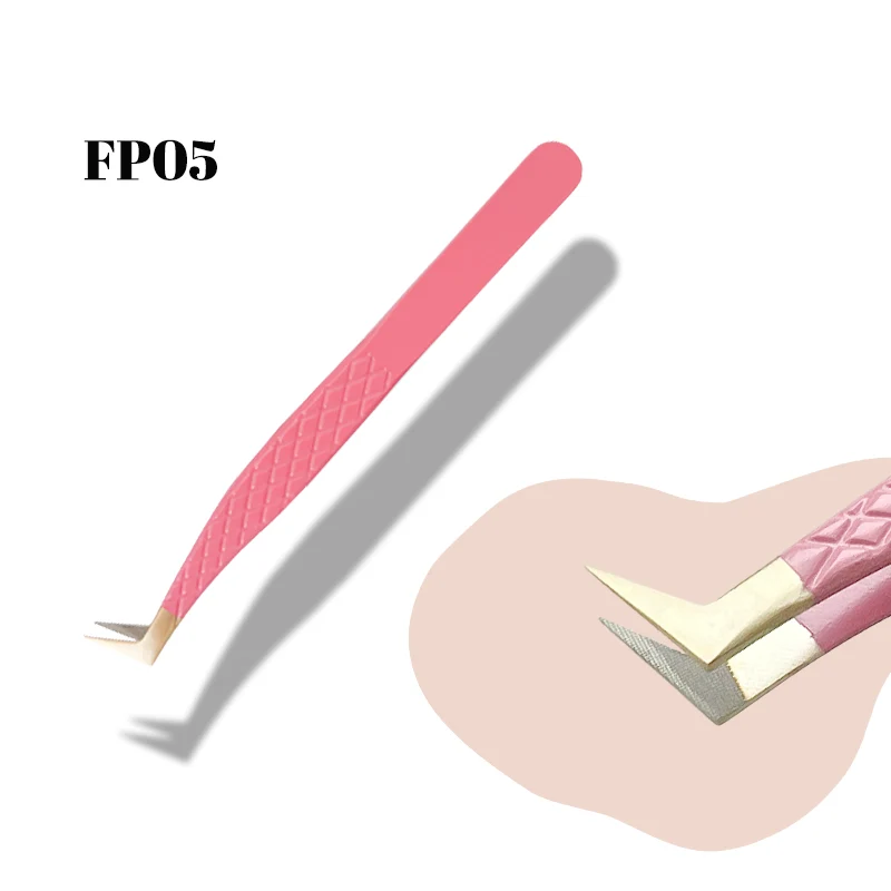 FP05-Wimpernpinzette mit Faserspitze, Pfirsich