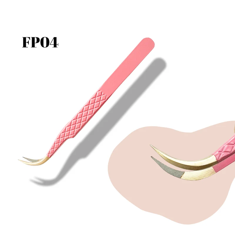 FP04-Wimpernpinzette mit Faserspitze, Pfirsich