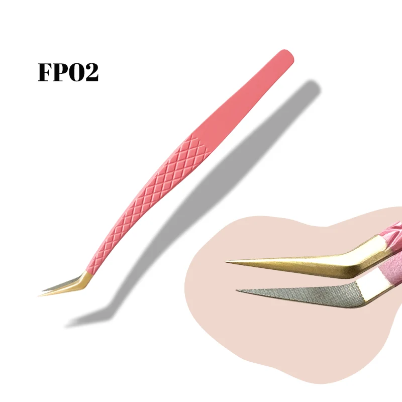 FP02-Wimpernpinzette mit Faserspitze, Pfirsich