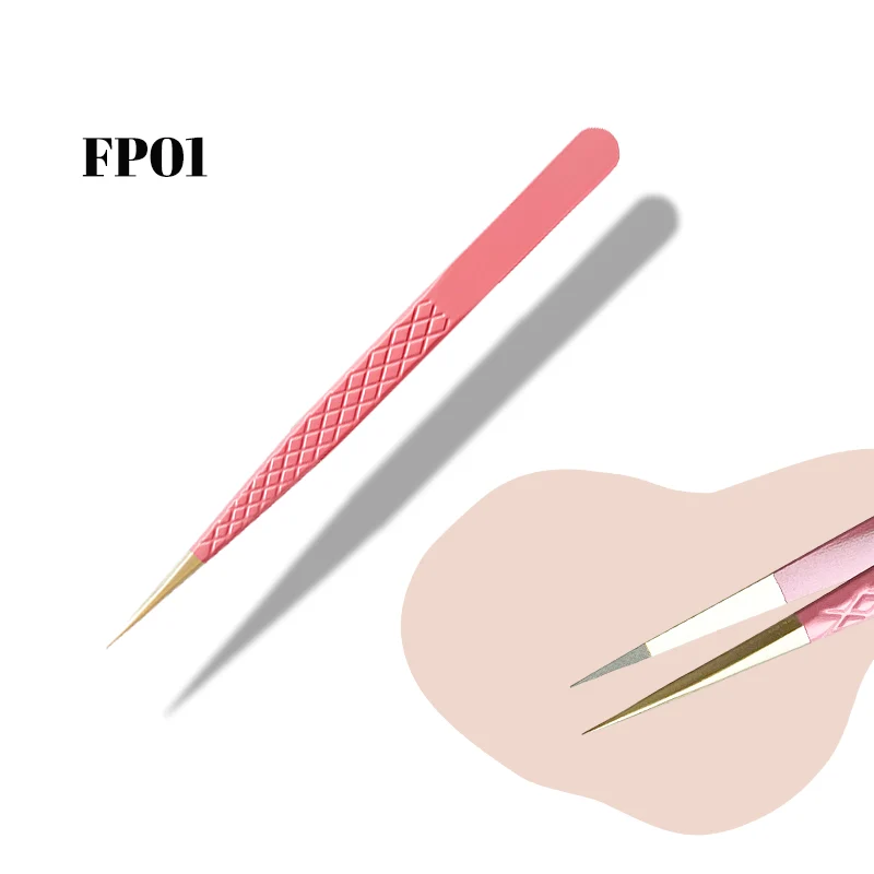 FP01-Wimpernpinzette mit Faserspitze, Pfirsich