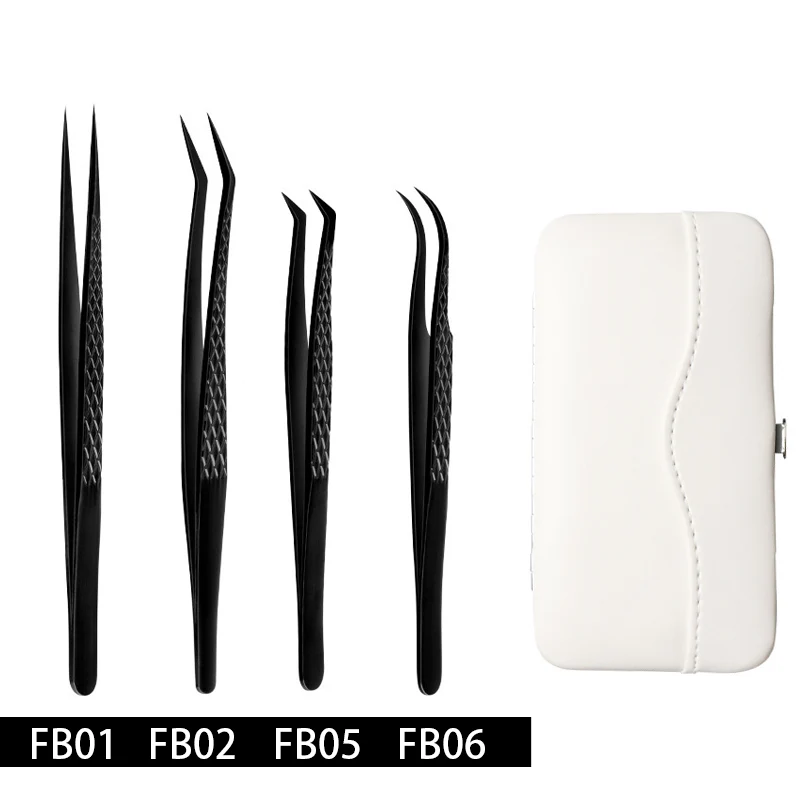 Pinzettenset mit Faserspitze für Wimpernverlängerungen