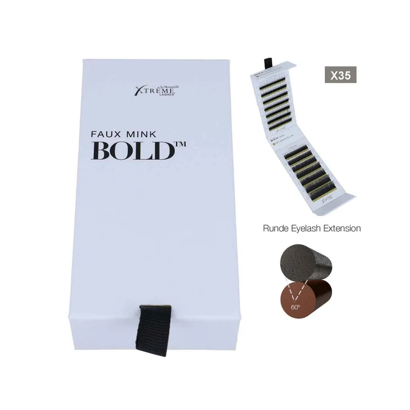 Einzelwimpern und Volumenwimpern Faux Mink Bold (X35 B Curl)