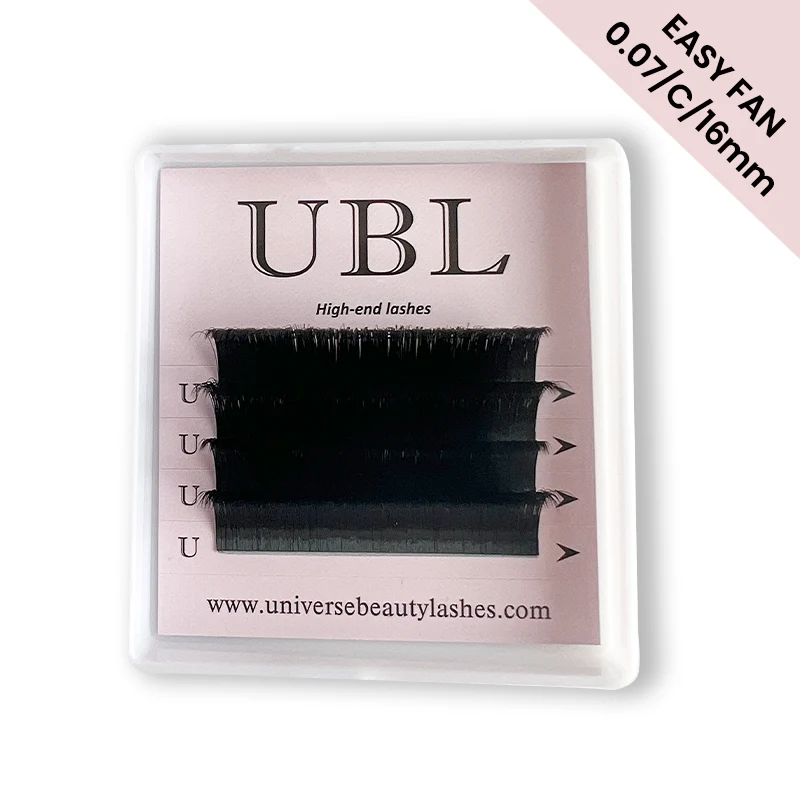 Mini-Tablett 0.07 mm Hyloon Easy Fan Lash Extensions 16 mm/17 mm – 4 Reihen