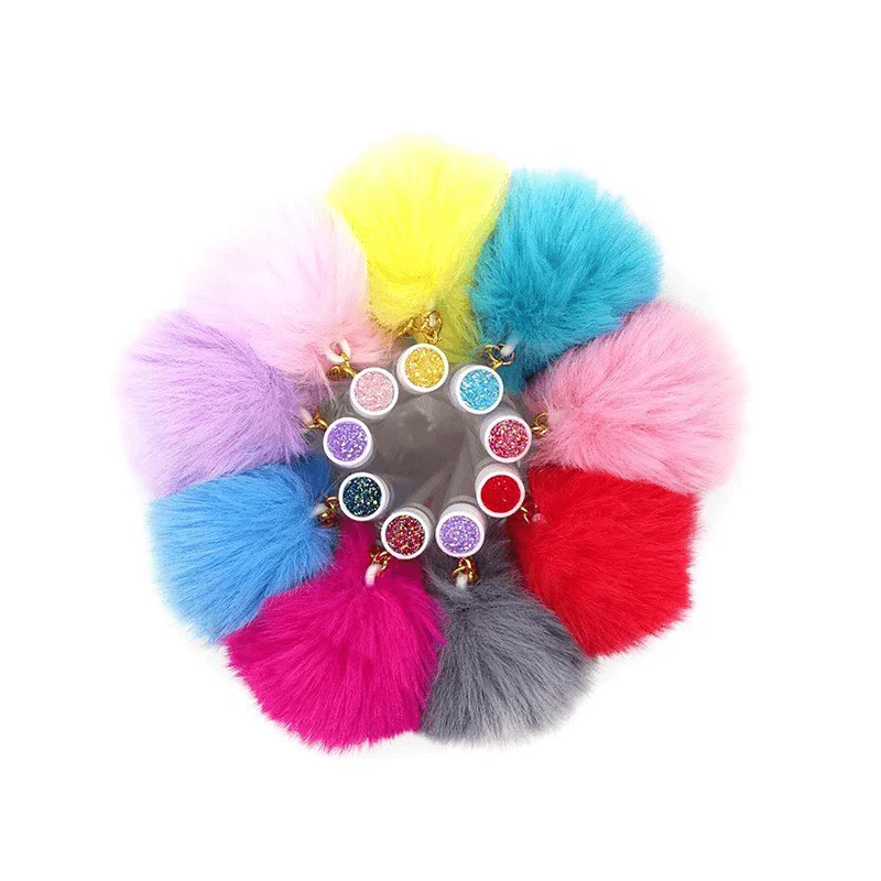 Diamant-Einweg-Wimpernbürsten und Mscara-Stab mit Schlüsselring und Spoolies-Pompons