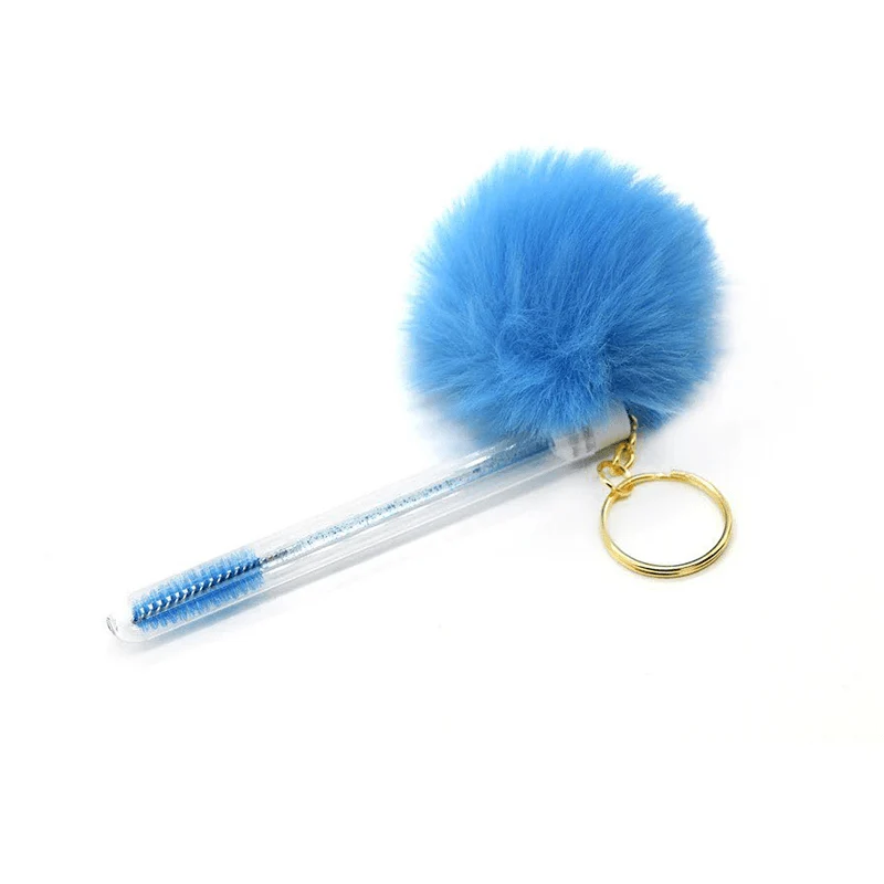 Diamant-Einweg-Wimpernbürsten und Mscara-Stab mit Schlüsselring und Spoolies-Pompons