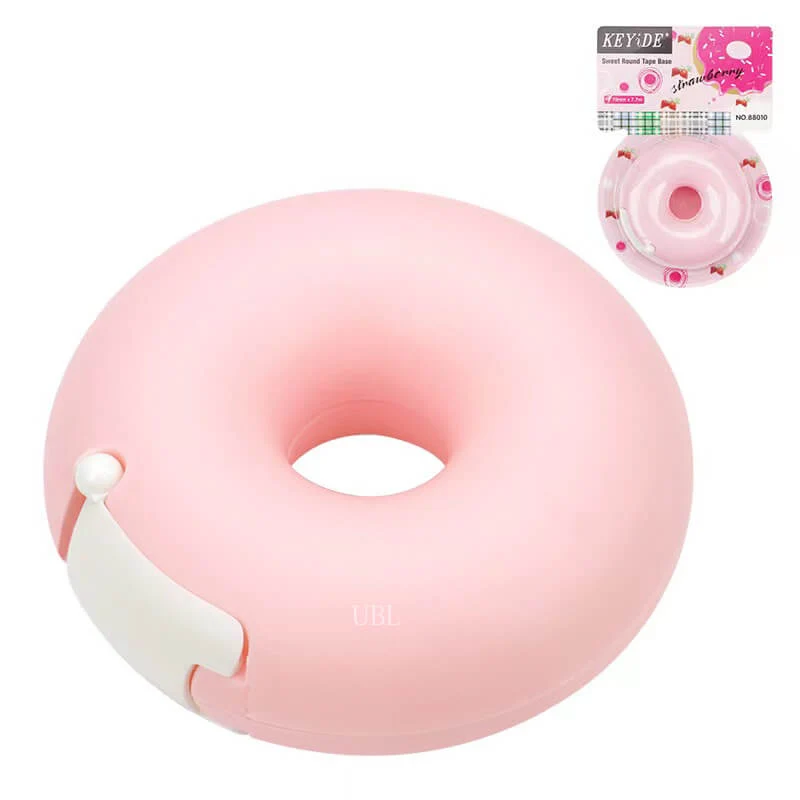 Donutförmiger rosafarbener Klebebandschneider