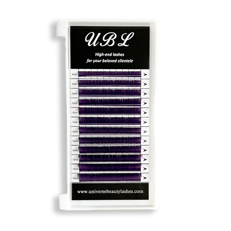 Lila Wimpern 0.07 Premium Wimpernverlängerung, gemischte Länge 8–15 mm #CK