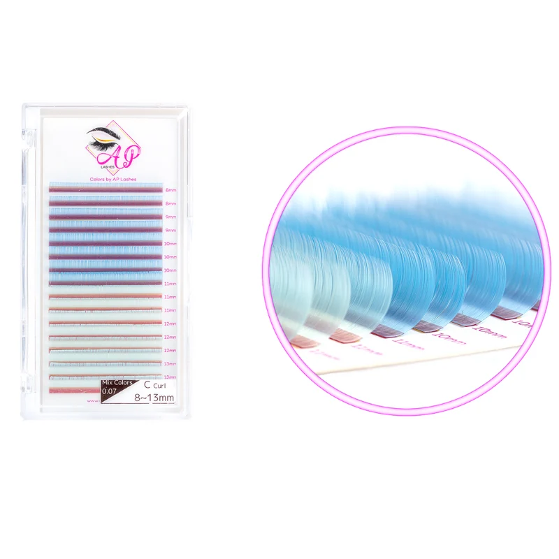 Wimpernextensions, 0.07 - Color Mix Blue