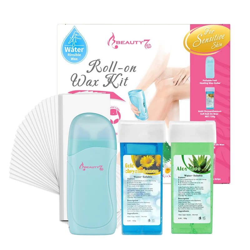 Beauty7 Roll on Wax Kit for Hair Removal Sugar Wax Roller Kit