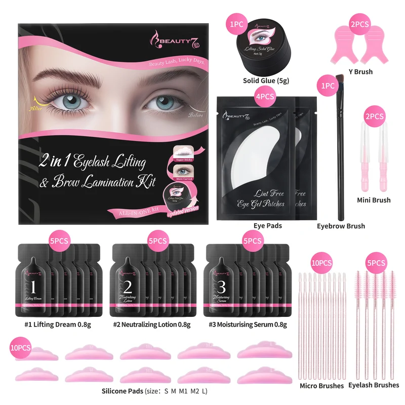 Beauty7 Lash Lift Kit Eyelash Perming Kit 5PCS
