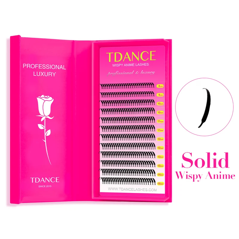 Pestañas Anime Wispy con Spike Sólido 0.07mm 12 Hileras