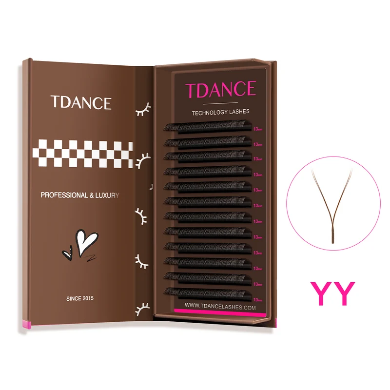Pestañas de Volumen Tecnológicas YY 0.07 MM de Color Marrón Oscuro