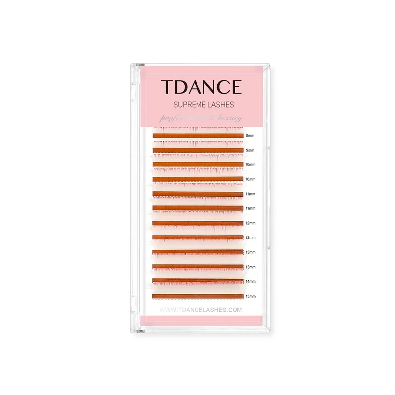 0.07MM Extensiones de Pestañas Volumen Ombré Blanco-Rosa