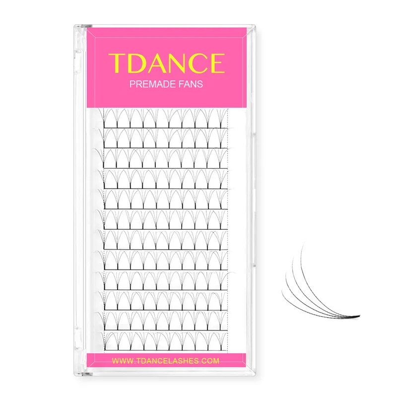 4D Extensiones de Pestañas de Volumen Preformadas con Tallo Corto (12 Filas)