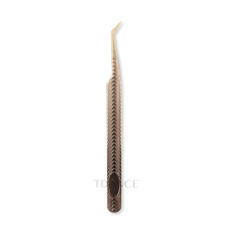 Pinzas Doradas TF-02 Con Diseño De Escamas De Pez Para Extensiones De Pestañas
