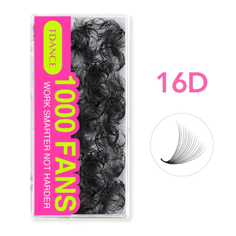 16D Abanicos sueltos de volumen pre - hechas hechas a mano con base puntiaguda (1000 abanicos)