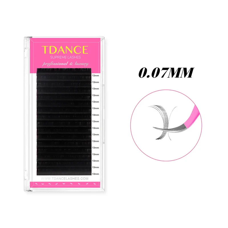 Mayoreo de extensiones de pestañas de mega - volumen premium de 0.07 MM con 16 filas