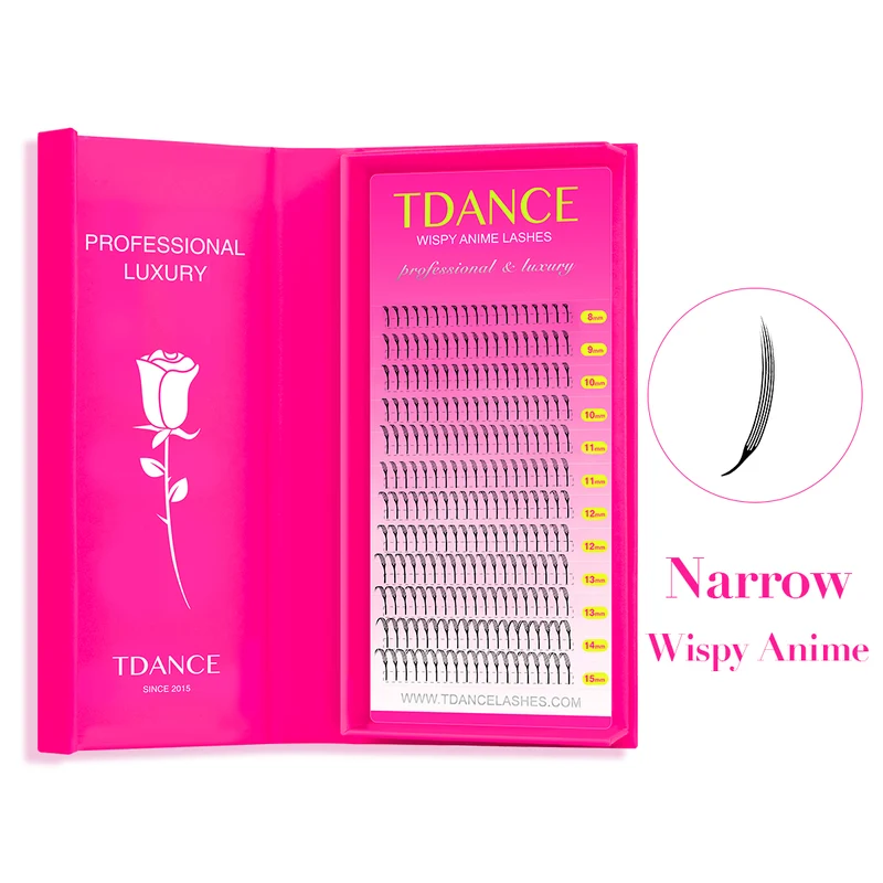 12Rows 0.07MM Narrow Wispy Anime Lashes