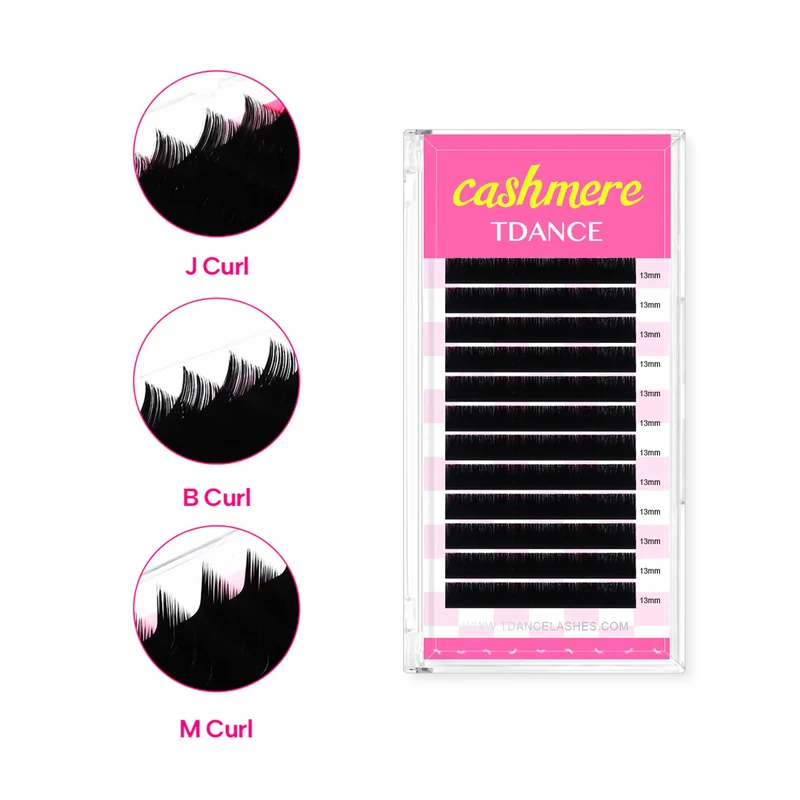 B/J/M/L/LD Pestañas de volumen de cachemira