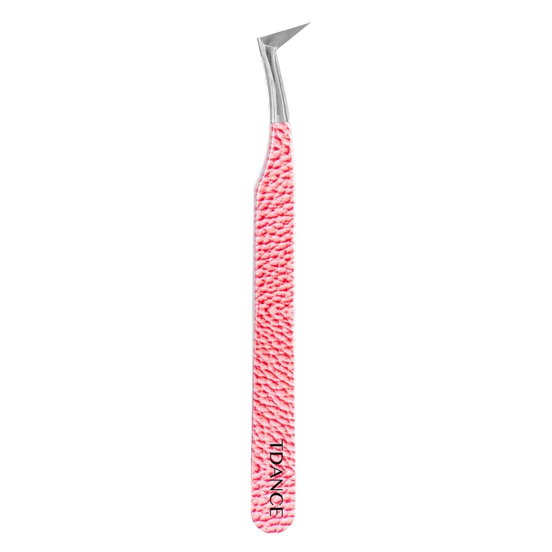 Pinzas Rosas TP-05 Con Efecto Mármol Para Extensiones De Pestañas
