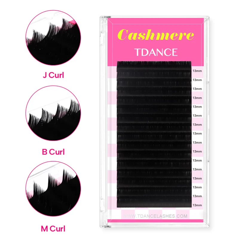 Wholesale 16Rows B/J/M/L/LD Curl TDANCE Cashmere Volume Eyelash Extensions