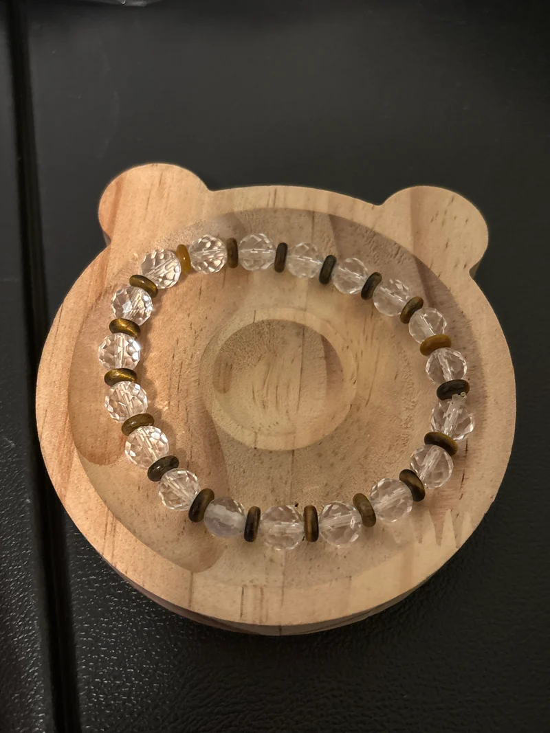 Clear quartz and tiger eye bracelet