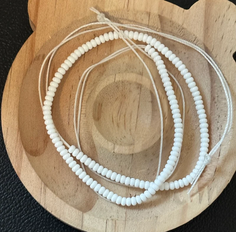 All white anklet tie on 12 inches