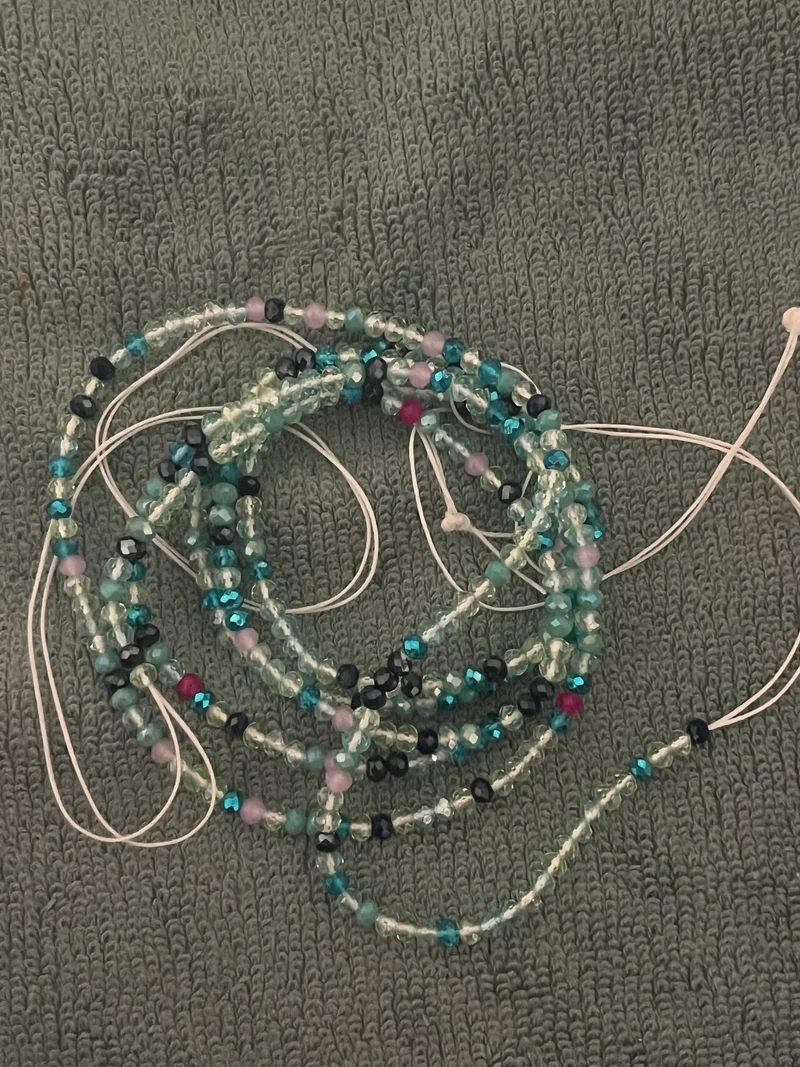￼ Multicolor waist bead 50 inches tie on