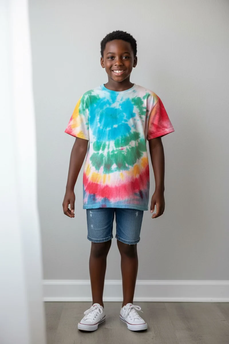 Kid tie-dye shirt size large