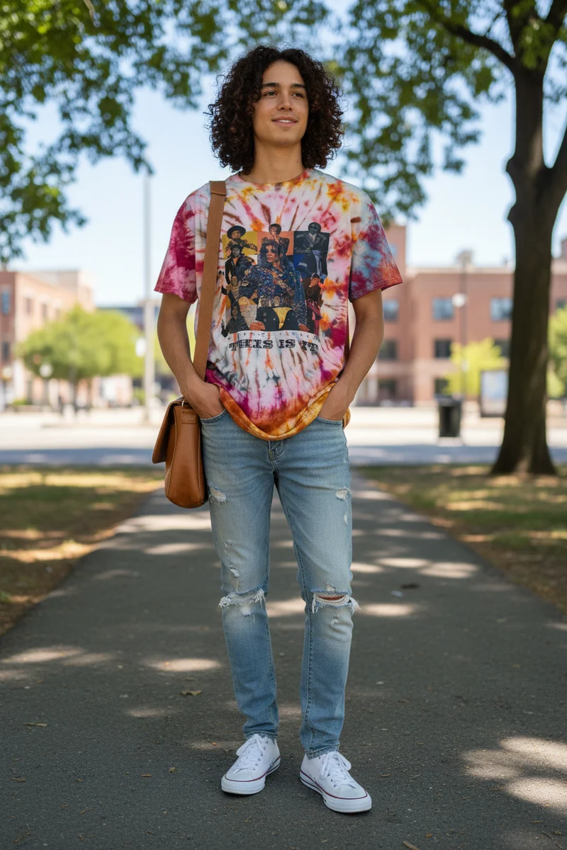 Adult extra large ￼ Michael Jackson shirt with tie-dye on it