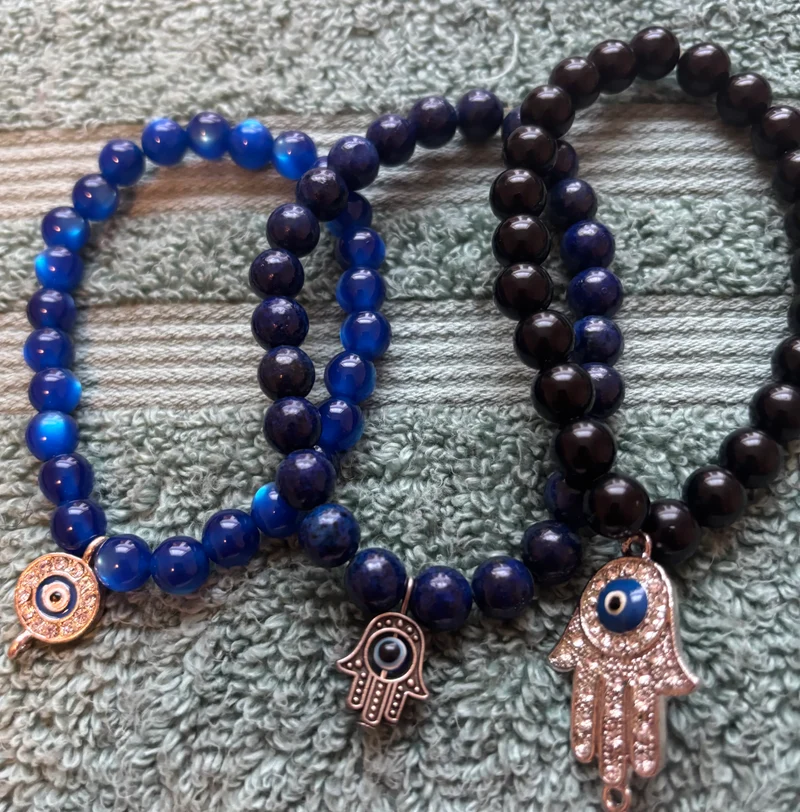 Evil eye three-piece bracelet set