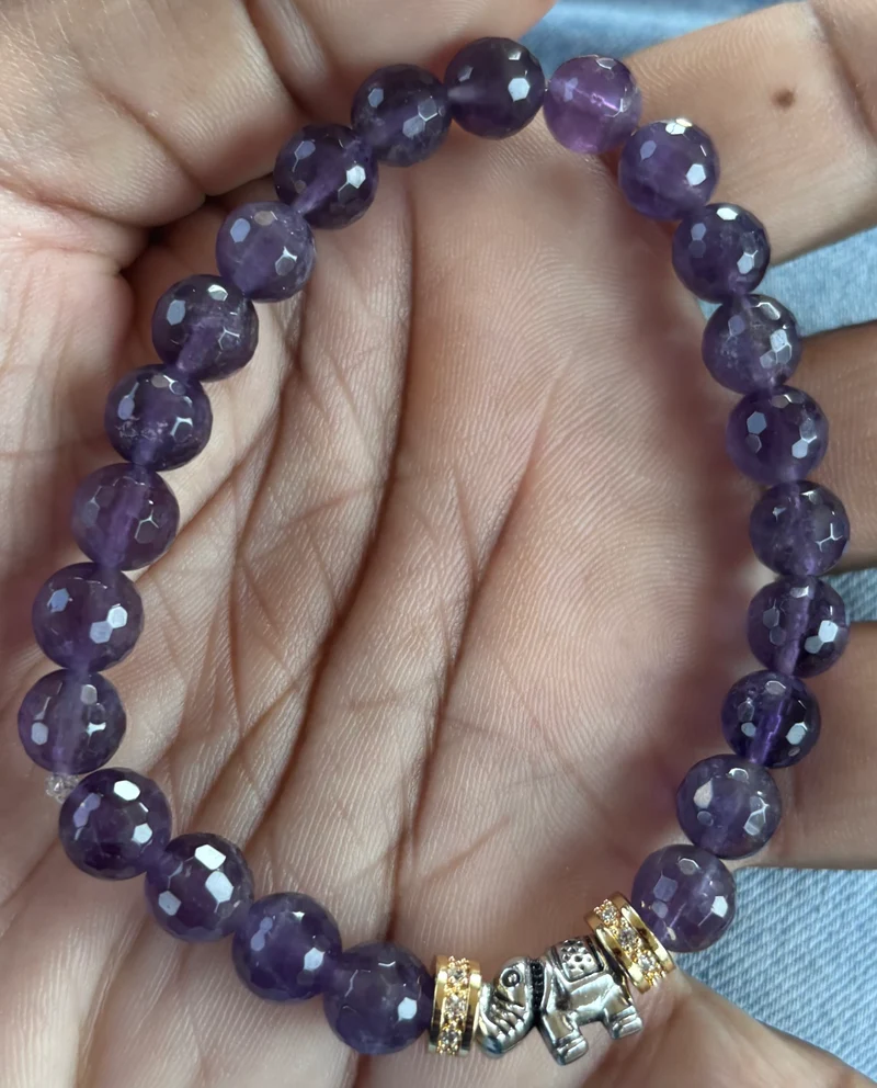 Gemstone bracelet with elephant