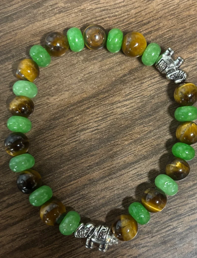 Gemstone bracelet with elephant