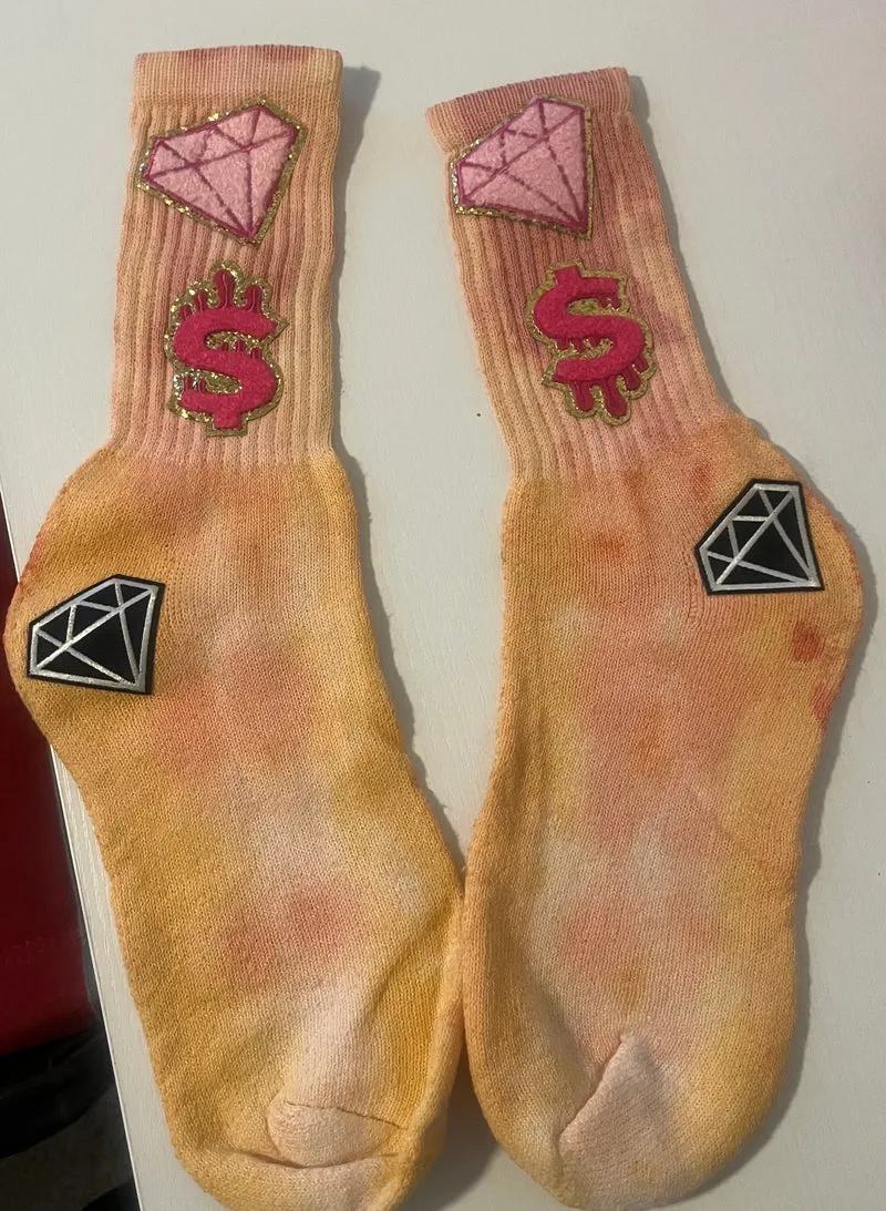 Handmade tie-dye socks