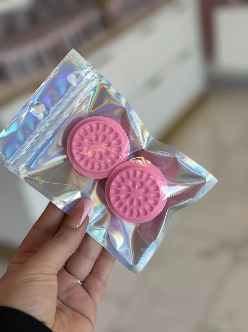Pink glue cups