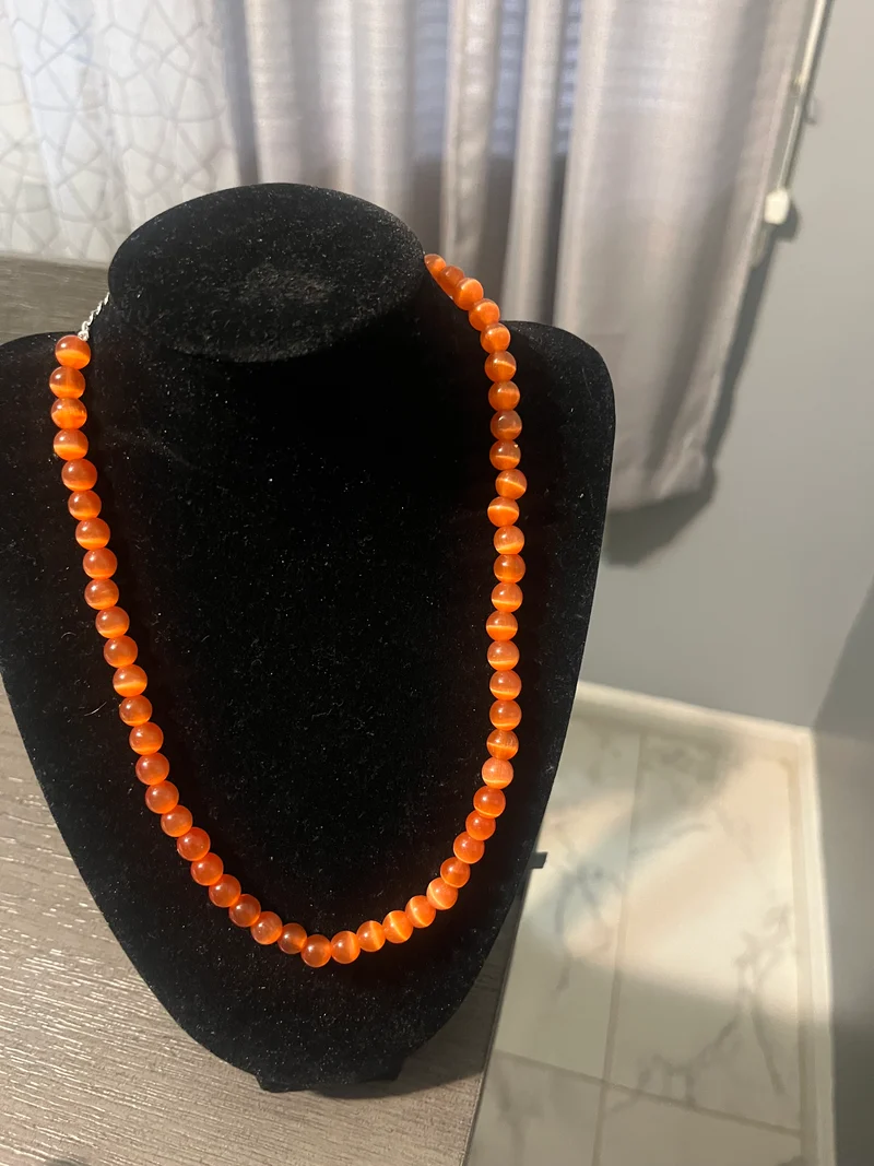 Orange cat eye necklace