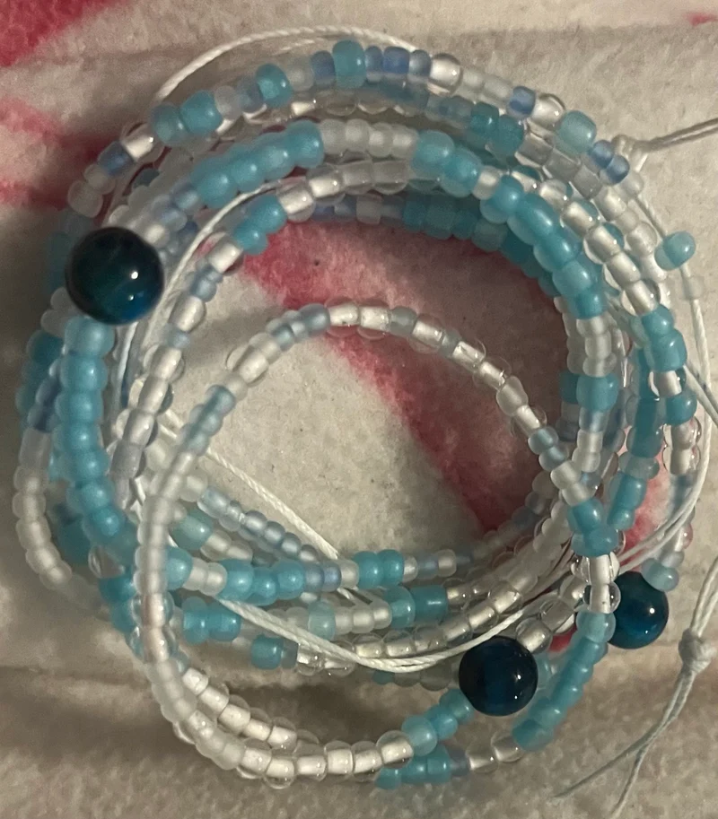 Blue waist bead