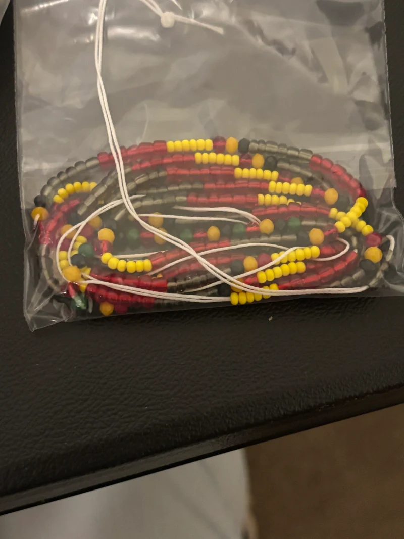 Juneteenth/Black history 50 inch tie on waist bead