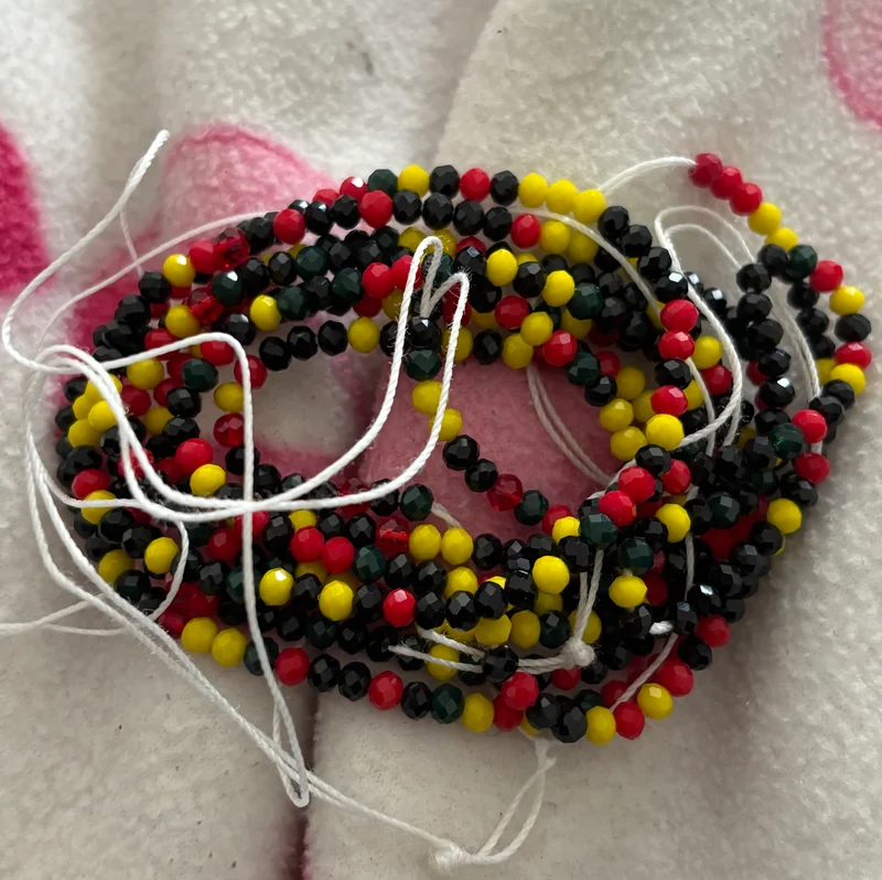 Juneteenth/black history 50 inch tie on waist bead