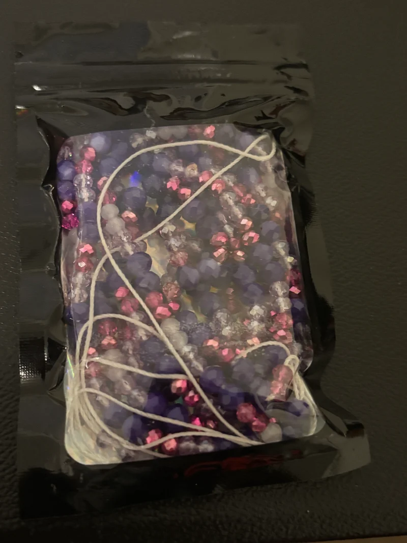 Purple rain waist bead 50 inches long tie on