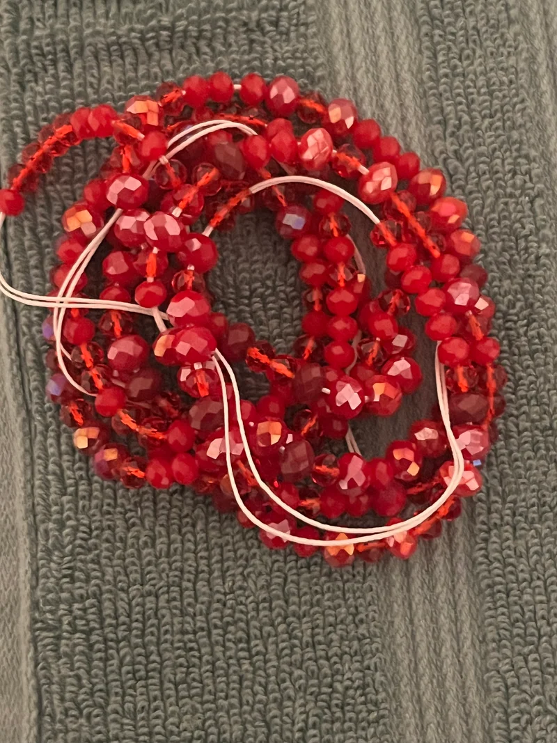 All red waist bead 50 inches tie on