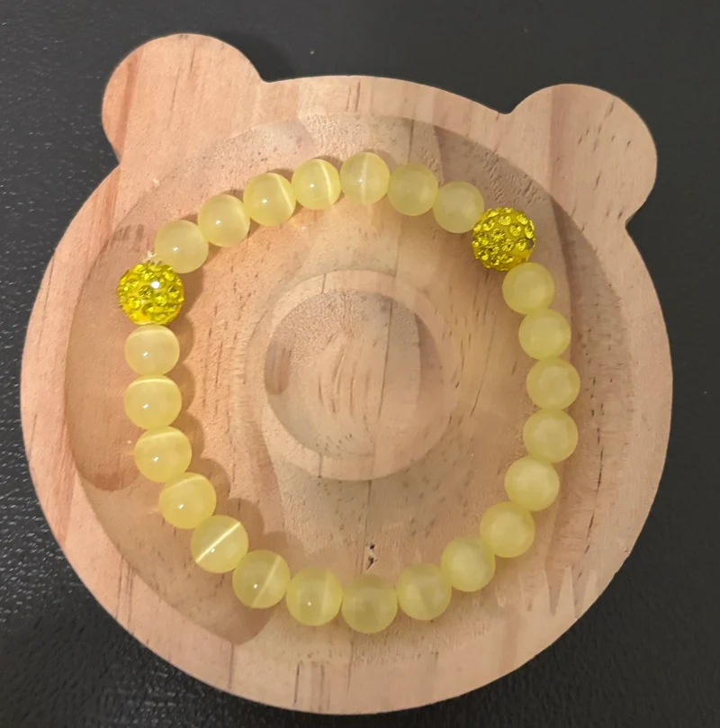 Yellow cat eye bracelet