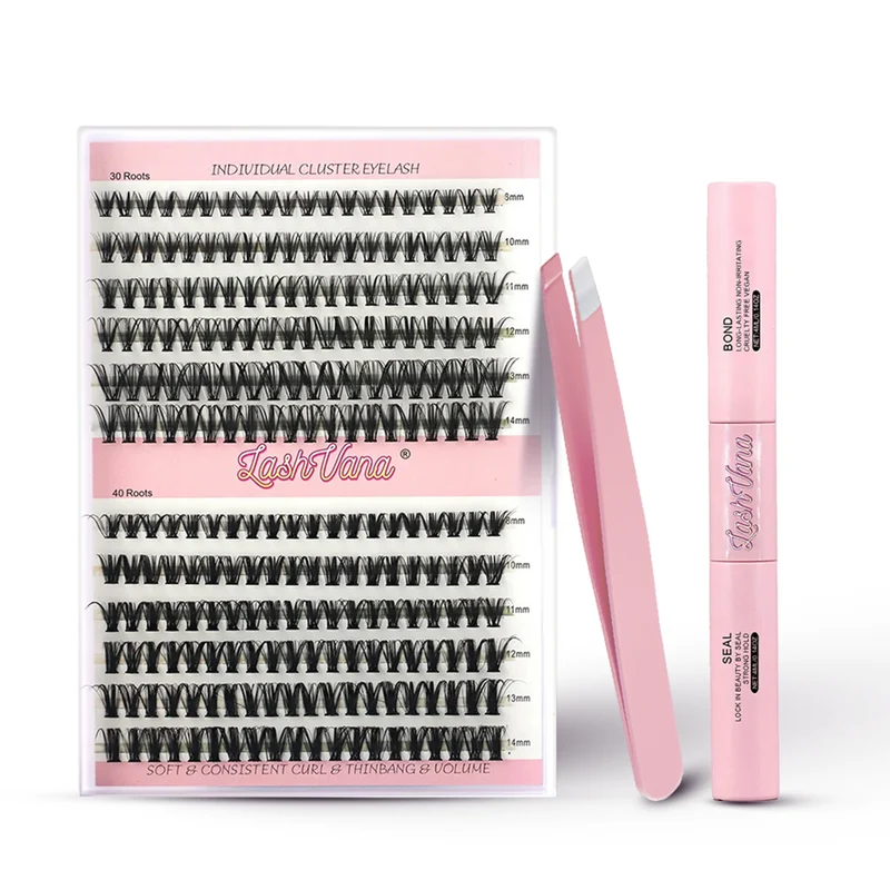 DIY Eyelash Extension Kit - 240pcs Cluster Lash with Bond & Seal