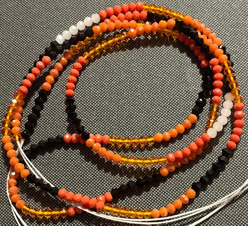 Boo you/ orange drop tie on waist beads 39 inches