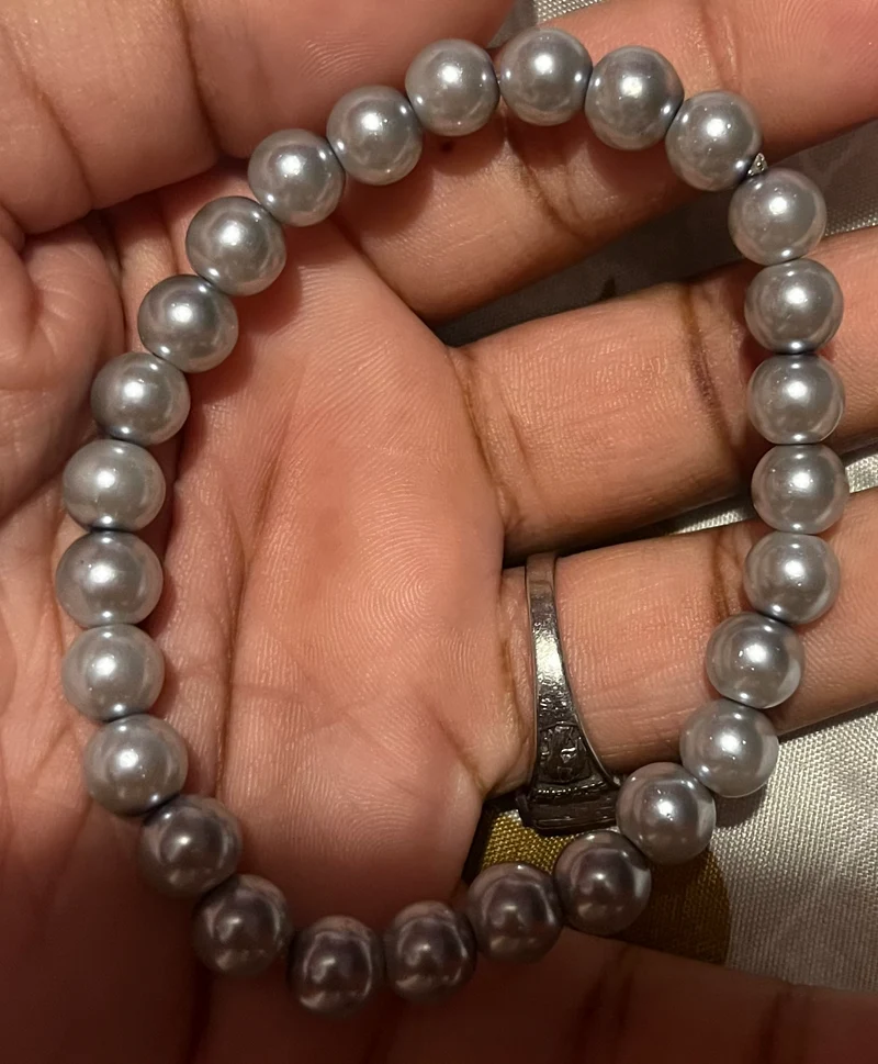 Gray glass pearls