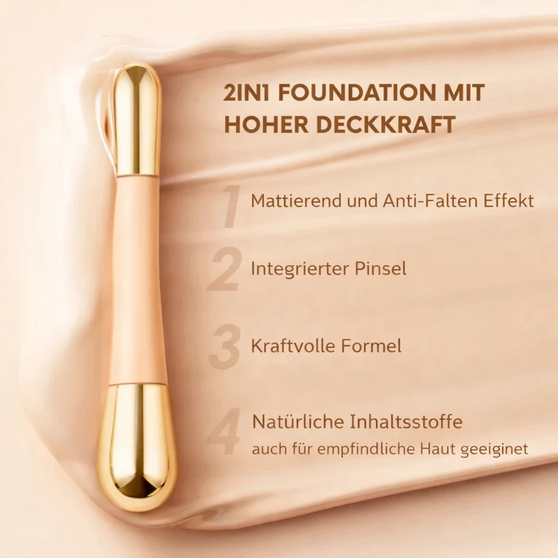 Foundation-Stick | Faltenglättende 2-in-1-Abdeckung | Farbangepasster | PerfectBlend