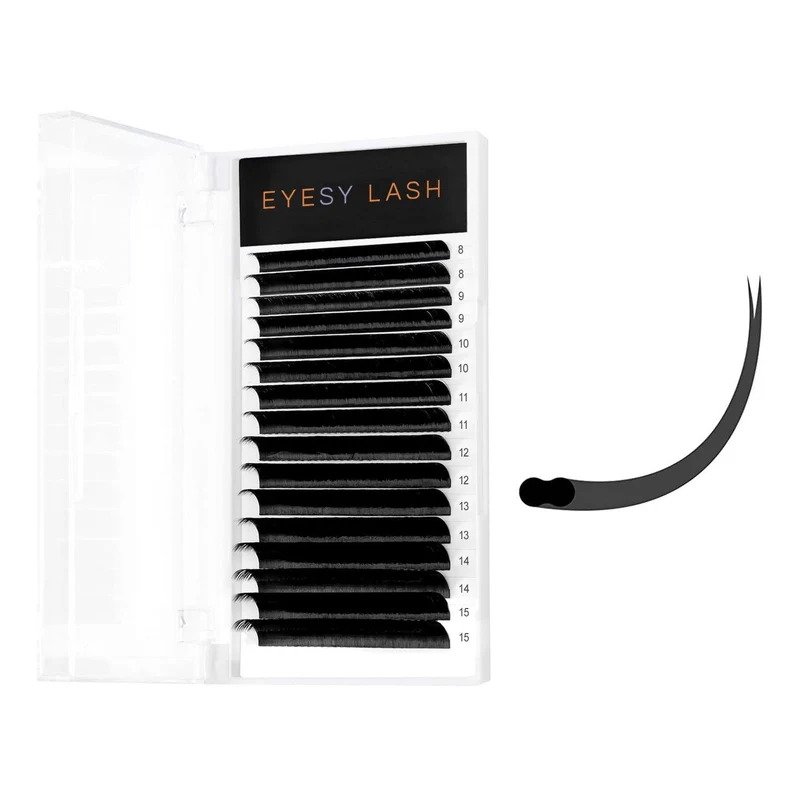 FLAT Lash Extensions (Ellipse Silk Lashes) | .15 .20 | Mixed/Single length | for WHOLESALE Pre-order