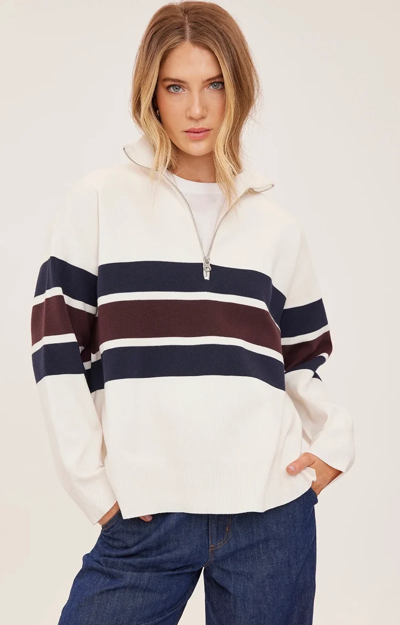 GENTLE FAWN IDRIS HALF ZIP SWEATER