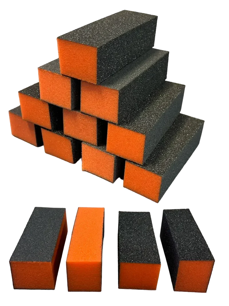 MSE High Quality Buffer 500er Pack schwarz orange 100/180 (grob/fein)